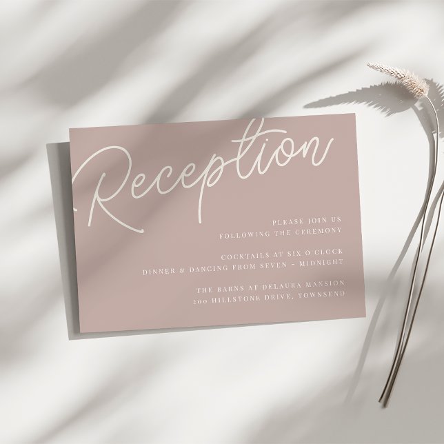 Sand | Script Watermark Wedding Reception Enclosure Card (Creator Uploaded)
