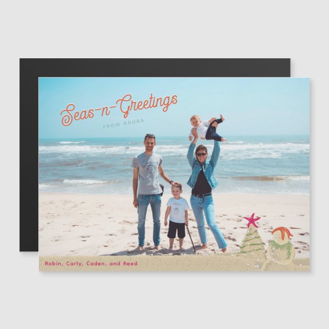 Sand Sculptures Photo Christmas Card (Front/Back)