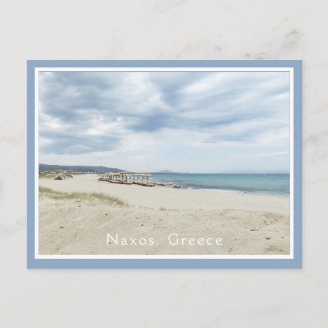 SAND, SEA AND SKY/NAXOS, GREECE/ BEACH PALAPAS POSTCARD (Front)