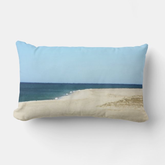 Sand, Sea, and Sky on Cape Cod Lumbar Cushion (Front)