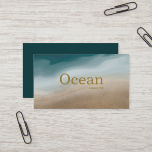 Sand + Sea Cyprus Blue + Beige Abstract Busines Business Card