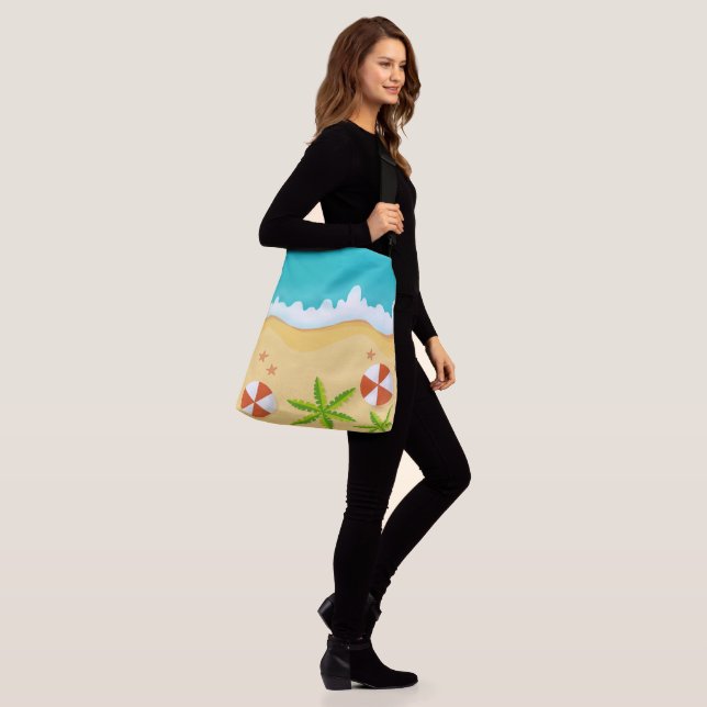 sand sea shell  crossbody bag (On Model)