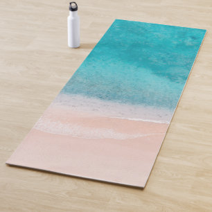Sand Sea Waves Template Beach Seaside Fitness Yoga Mat