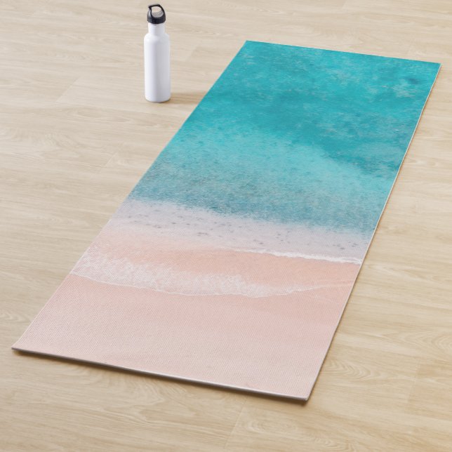 Sand Sea Waves Template Beach Seaside Fitness Yoga Mat (In Situ)
