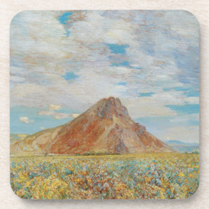 Sand Springs Butte by Childe Hassam, Vintage Art Coaster