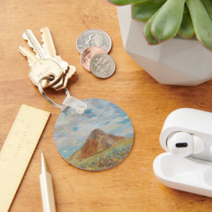 Sand Springs Butte by Childe Hassam, Vintage Art Key Ring