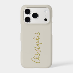 Sand Stone Gold Script Name Minimal Monogram Men