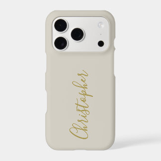 Sand Stone Gold Script Name Minimal Monogram Men