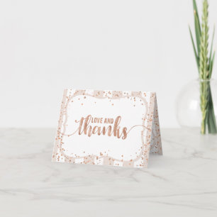 Sand Stripes & Rose Gold Confetti Thank You Card