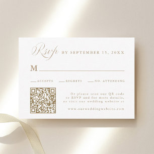 Sand Stylish Calligraphy Wedding RSVP Card