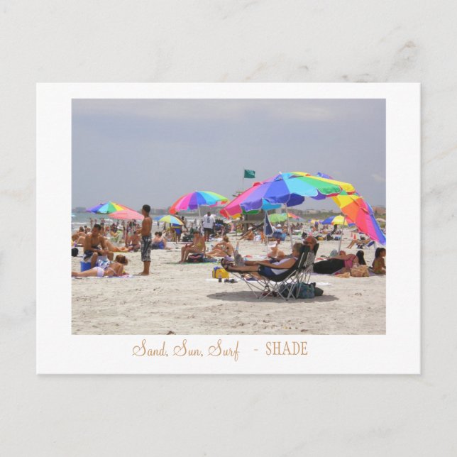 Sand, Sun, Surf,  -  SHADE Postcard (Front)