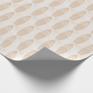 Sand Surfboard And Shell Pattern Wrapping Paper