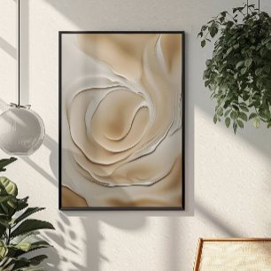 "Sand Swirl In The Sun" Beige Abstract Art Poster