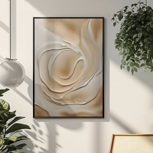 "Sand Swirl In The Sun" | Beige Abstract Art Poster (Creator Uploaded)