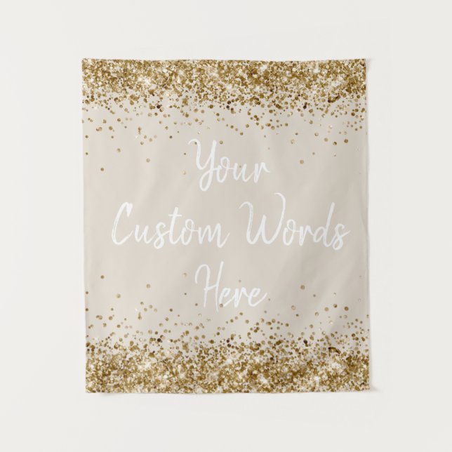 Sand Tan White Backdrop Birthday Party Photo Booth Tapestry (Front)