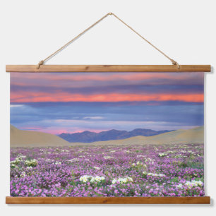 Sand Verbena & Dune Primrose Wildflowers at Sunset Hanging Tapestry
