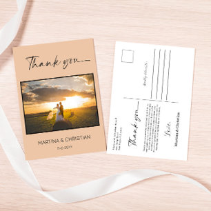 Sand Wedding Thank You Photo Postcard