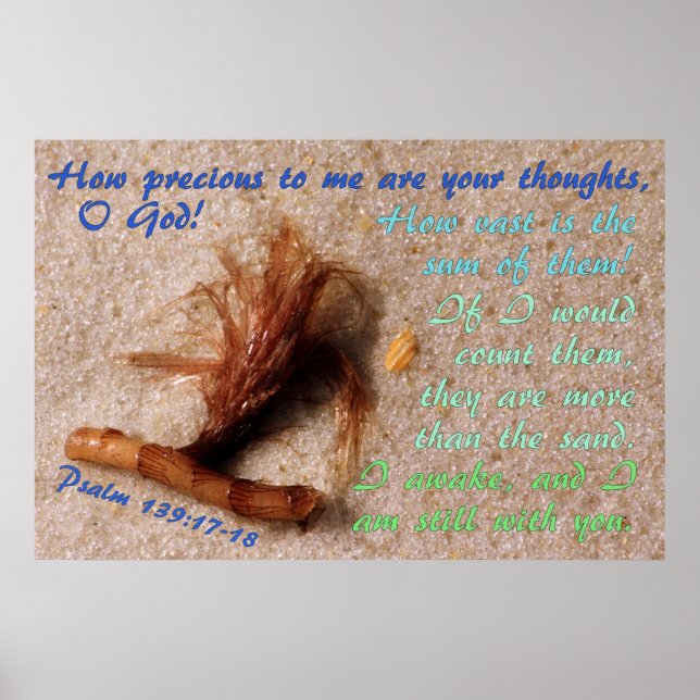 Sand with Psalm 139:17-18 Poster (Front)