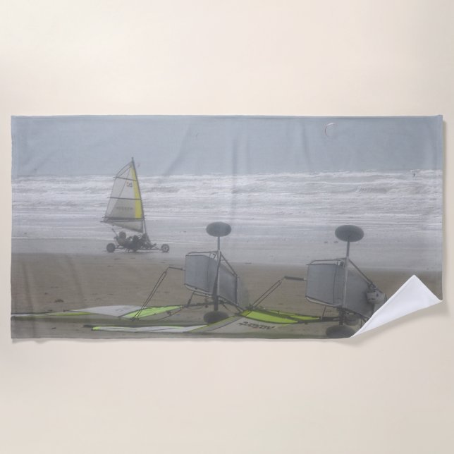 Sand Yachting and Equipment Beach Towel (Front)