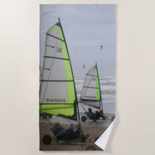 Sand Yachting two sailers Beach Towel