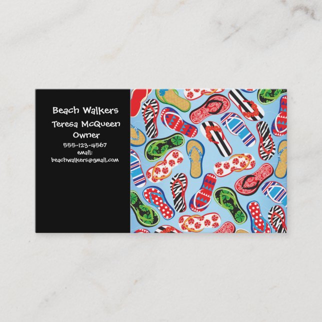 Sandal Flip Flop Business Cards (Front)