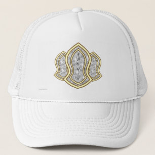 Sandal Of The Prophet (White) Marble & Gold Trucker Hat