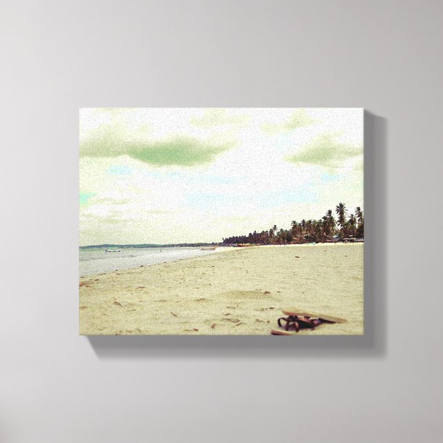 Sandals on Tropical Beach Canvas Print (Front)