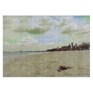 Sandals on Tropical Beach Cutting Board