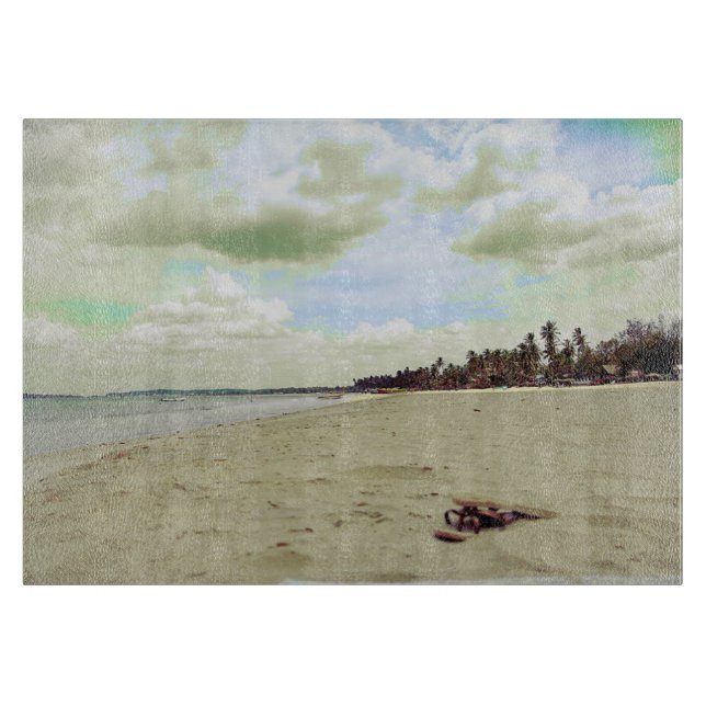 Sandals on Tropical Beach Cutting Board (Front)