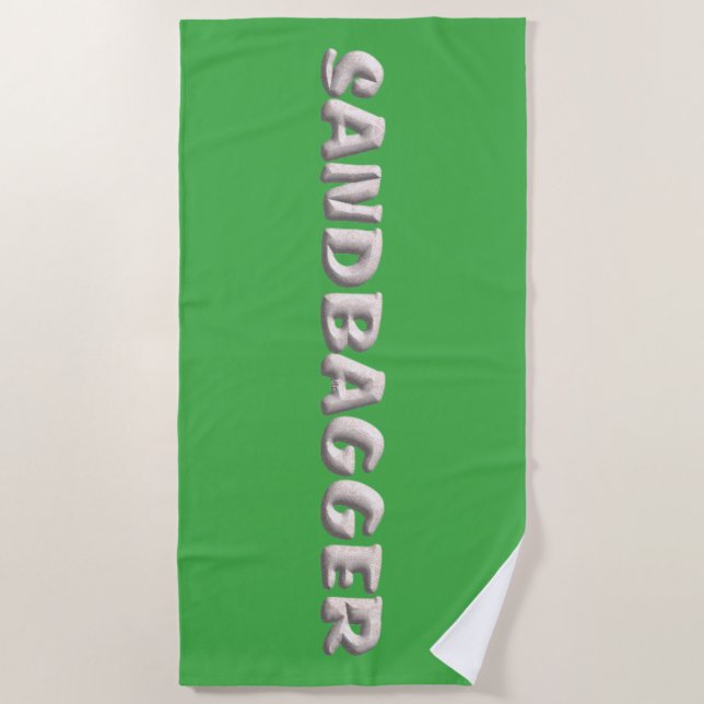Sandbagger green beach towel (Front)