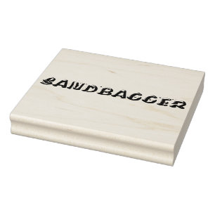 Sandbagger rectangle large rubber stamp
