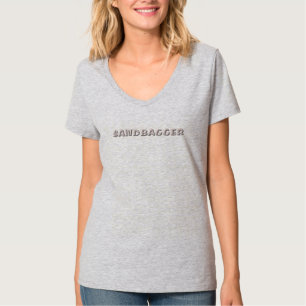Sandbagger women light steel v-neck T-shirt