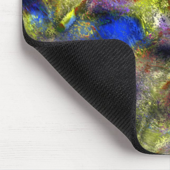 Sandblasted splattered yellow red paint on cotton  mouse pad (Corner)