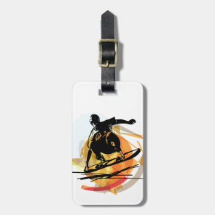 Sandboarding illustration luggage tag