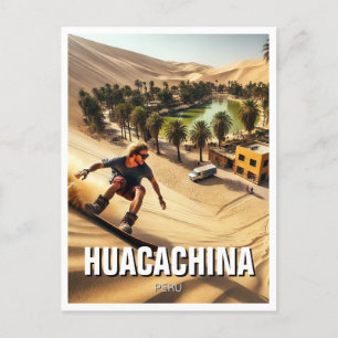 Sandboarding in Huacachina Peru Travel Postcard