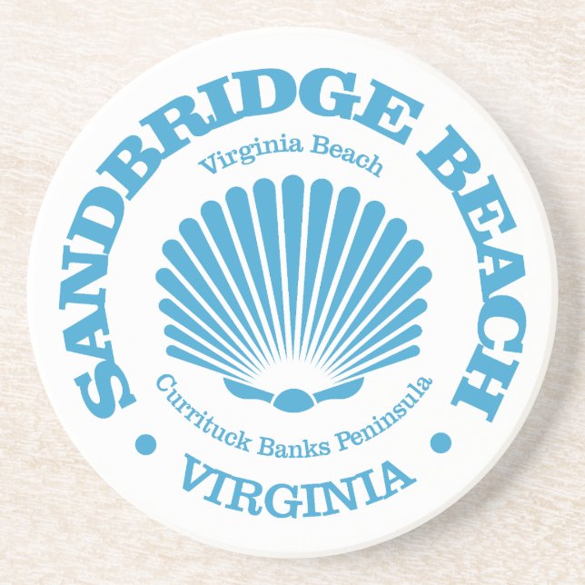 Sandbridge Beach (seashell) Coaster (Front)