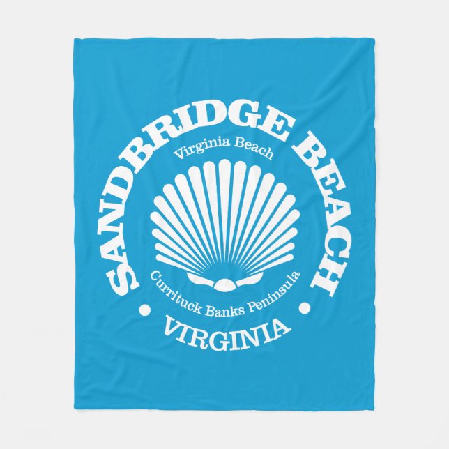 Sandbridge Beach (seashell) Fleece Blanket (Front)