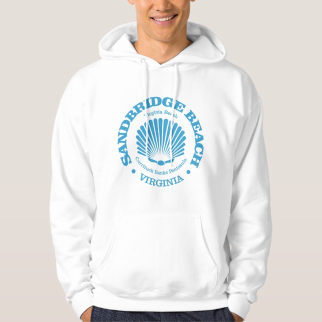 Sandbridge Beach (seashell) Hoodie (Front)