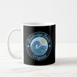 Sandbridge Beach Va Virginia Nautical Surfer Graph Coffee Mug