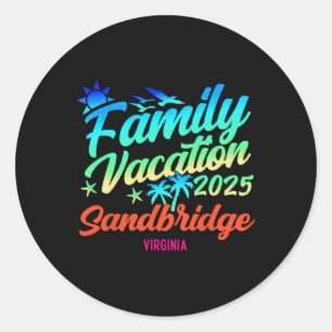 Sandbridge Beach Virginia Family Vacation Matching Classic Round Sticker