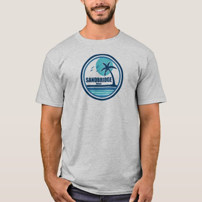 Sandbridge Beach Virginia Palm Tree Birds T-Shirt (Front)