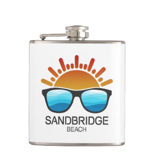 Sandbridge Beach Virginia Sunglasses Hip Flask