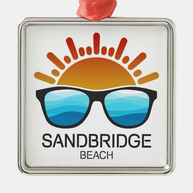 Sandbridge Beach Virginia Sunglasses Metal Tree Decoration (Front)