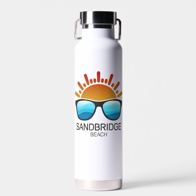 Sandbridge Beach Virginia Sunglasses Water Bottle (Front)