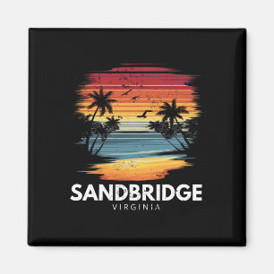 Sandbridge Beach Virginia Surfboard Surfing Vintag Magnet