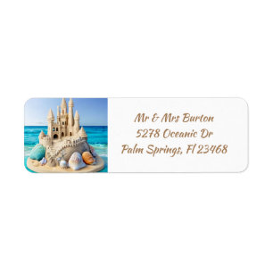 Sandcastle and Seashells on the Beach