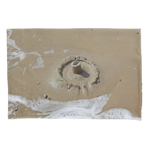 Sandcastle and shells pillowcase