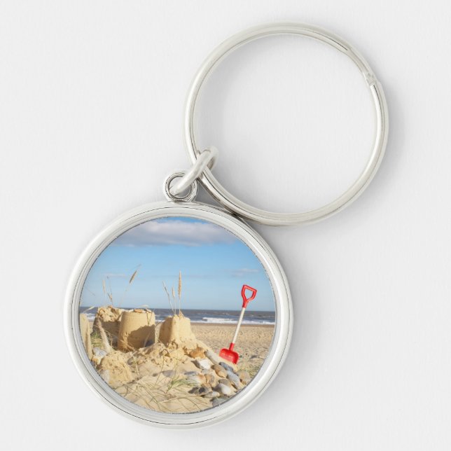 Sandcastle At Beach Key Ring (Front)
