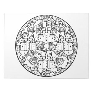 Sandcastle Beach Sea Mandala Colouring Book Pad