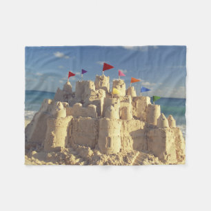 Sandcastle On Beach Fleece Blanket